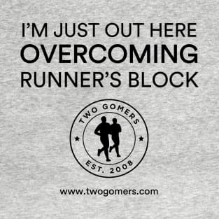 Overcoming Runner's Block Black Text T-Shirt